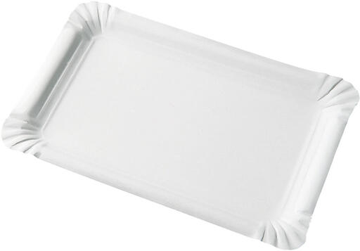 PLATEAU CARTON RECTANGULAIRE 130X200MM BLANC X1500