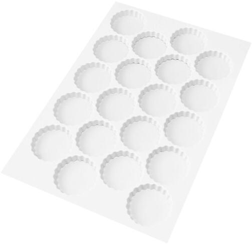 PLAQUE DE 20 DÉCOUPOIRS ABS RONDS CANNELÉS 9 CM