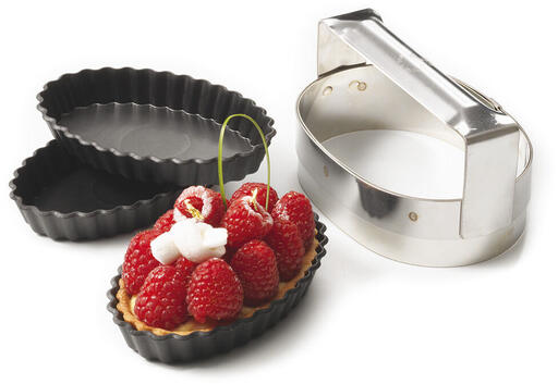 DÉCOUPOIR INOX POUR TARTELETTES CANNELÉES OBLONGS 13X9 CM