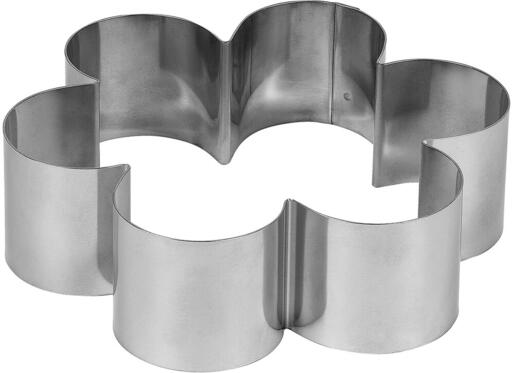 CERCLE À ENTREMETS "FLEUR CASSIS" INOX 18X18 CM HAUTEUR 5 CM