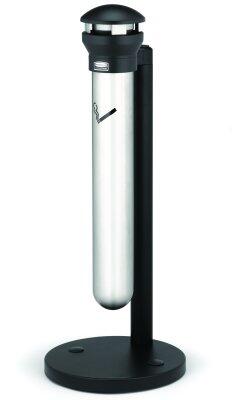 CENDRIER SUR PIED INFINITY INOX ET METAL NOIR