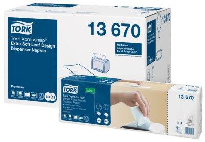 SERVIETTE POUR DISTRIBUTEUR 21.3X16.5CM TORK® XPRESSNAP® N4 2 PLIS BLANC DECOR X8000