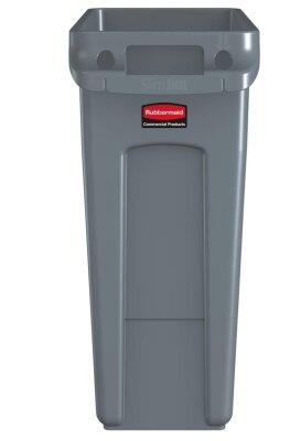 POUBELLE SLIM JIM 60L GRIS AVEC CONDUITS D'AERATION