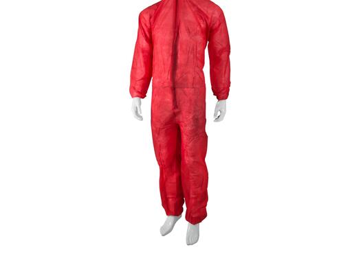 COMBINAISON POLYPROPYLÈNE FERMETURE ZIPÉE 40G 1 POCHE TAILLE XL ROUGE X25