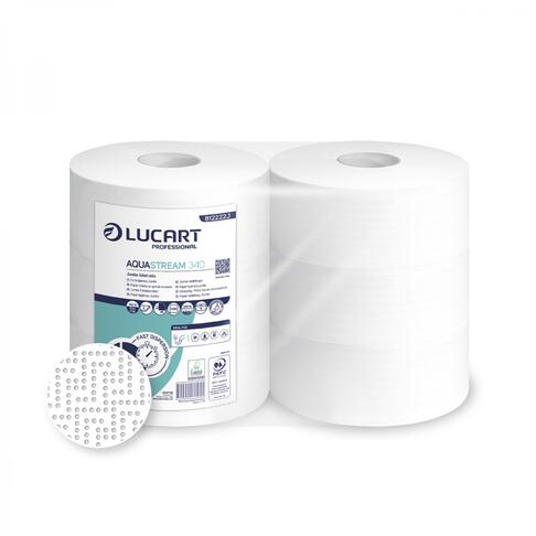 PAPIER TOILETTE JUMBO AQUASTREAM BLANC 340M 2 PLIS ECOLABEL X6 - 2