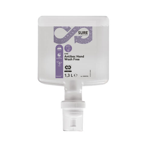 SAVON ANTIMICROBIEN SURE ANTIBAC HAND WASH FREE CARTOUCHE 1.3L X4
