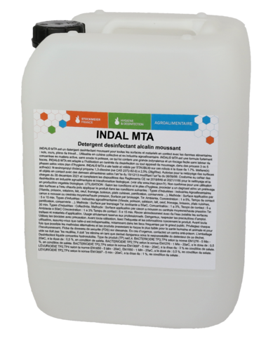 DETERGENT DESINFECTANT ALCALIN MOUSSANT INDAL MTA 20L