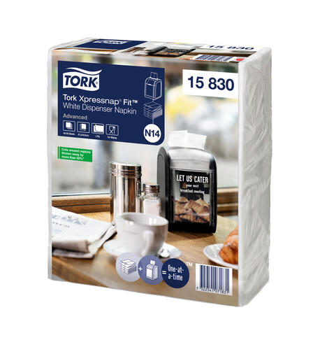 SERVIETTE POUR DISTRIBUTEUR 21,3X16.5CM TORK® XPRESSNAP FIT® N14 2 PLIS BLANC X4320 - 4