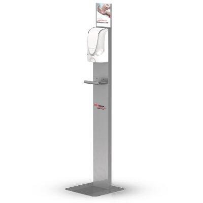 STATION DE DÉSINFECTION À DÉTECTION OPTIQUE PLATE ARGENTEE POUR DISTRIBUTEUR TOUCHFREE