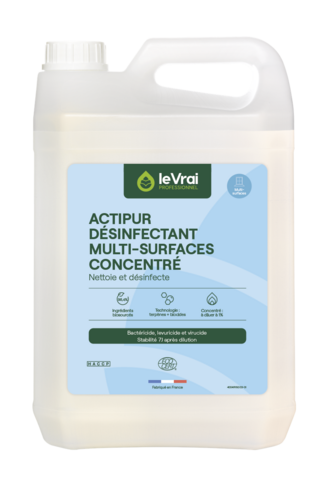 DETERGENT DESINFECTANT MULTI SURFACES CONCENTRE ACTIPUR LE VRAI PROFESSIONNEL ECOCERT 5L - 2