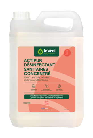 DETARTRANT DESINFECTANT SANITAIRES ACTIPUR CONCENTRE LE VRAI PROFESSIONNEL ECOCERT 5L - 2