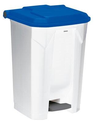 POUBELLE A PEDALE UTILO 80L BLANC / BLEU