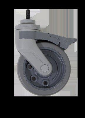 ROUE SILENCIEUSE DIAMETRE 125MM AVEC FREIN POUR CHARIOT TECHLINE