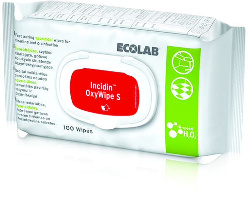 LINGETTES NETTOYANTES DESINFECTANTES SPORICIDES POUR SURFACES & DISPOSITIFS MEDICAUX INCIDIN OXYWIPE S X100