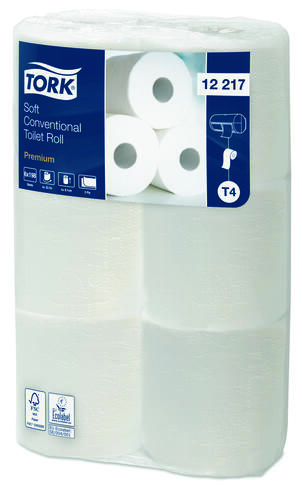 PAPIER TOILETTE PETIT ROULEAU TORK® T4 BLANC 200 FORMATS 2 PLIS ECOLABEL X72 - 2
