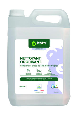 NETTOYANT ODORISANT CONCENTRE SOLS BABIES & KIDS LE VRAI PROFESSIONNEL ECOLABEL 5L - 3