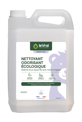 NETTOYANT ODORISANT CONCENTRE SOLS BABIES & KIDS LE VRAI PROFESSIONNEL ECOLABEL 5L