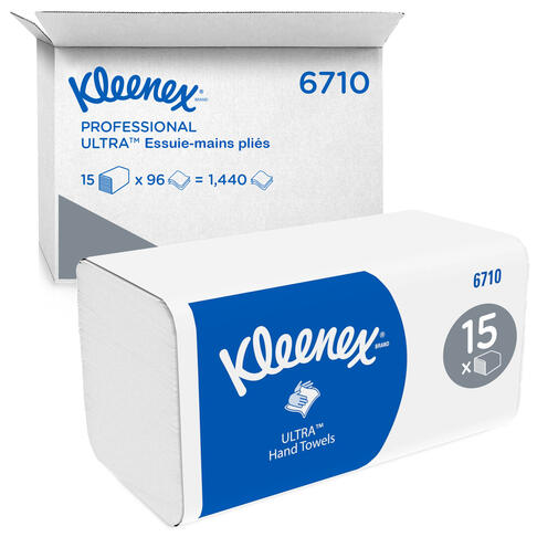 ESSUIE-MAINS PLIÉS EN V KLEENEX® ULTRA BLANC 22X32CM 96 FORMATS 3 PLIS ECOLABEL X15 - 5