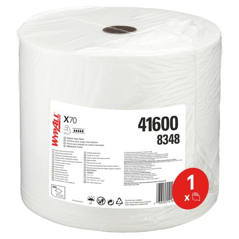BOBINE DEVIDAGE CLASSIQUE NON TISSE WYPALL X70 BLANC 870 FORMATS 34X31,5CM - 3