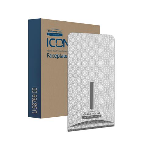 FAÇADE DISTRIBUTEUR PAPIER TOILETTE PLIÉ ICON™ MOSAÏQUE ARGENTÉE X1