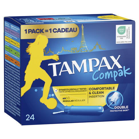 TAMPON TAMPAX COMPAK REGULIER BOITE X24