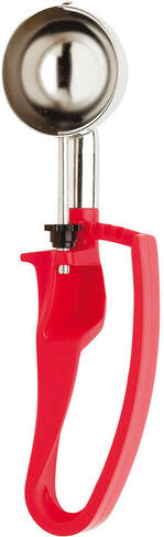 CUILLÈRE À GLACE PINCE INOX 24 PORTIONS AU LITRE ROUGE