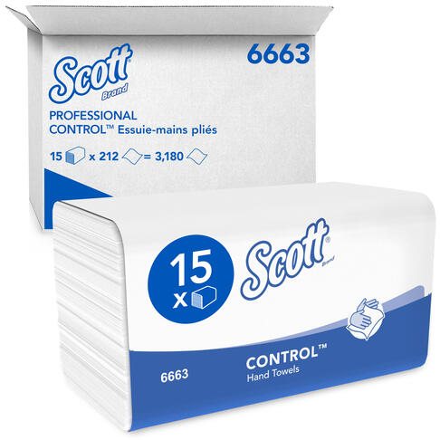 ESSUIE-MAINS PLIÉS EN W SCOTT® BLANC 21.5X31.5CM 212 FORMATS 1 PLI ECOLABEL X15