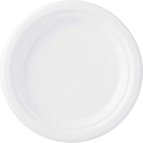 ASSIETTE RONDE BAGASSE Ø17CM BLANC X500