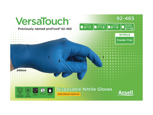 GANT NITRILE BLEU NON POUDRÉ VERSATOUCH® 92-465 TAILLE M X100