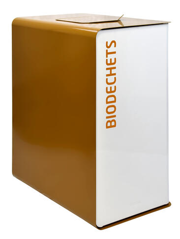 POUBELLE DE TRI CUBATRI 40L BIODECHETS BLANC / MARRON
