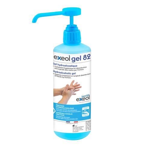 GEL HYDROALCOOLIQUE EXEOL GEL 82 FLACON POMPE 500ML - 2