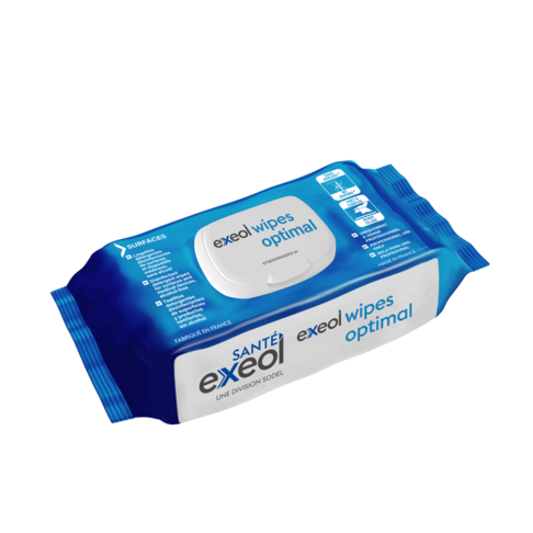 LINGETTES NETTOYANTES DESINFECTANTES EXEOL WIPES OPTIMAL X100 - 3