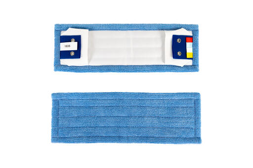 FRANGE MICROFIBRE POCHES ET LANGUETTES 45CM BLEU