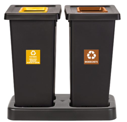 STATION DE TRI FIT 2X70L GRIS ANTHRACITE / JAUNE / MARRON