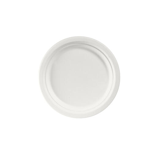 ASSIETTE RONDE BAGASSE Ø220MM BLANC X400