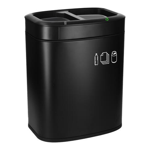 CORBEILLE 2 FLUX AVEC BACS NOIR