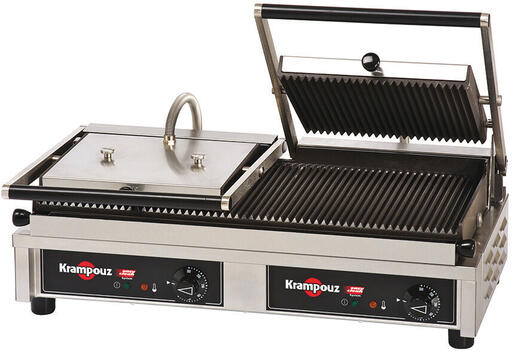 KRAMPOUZ GRILL FONTE RAINURÉE AMOVIBLE DOUBLE 3,76 KW