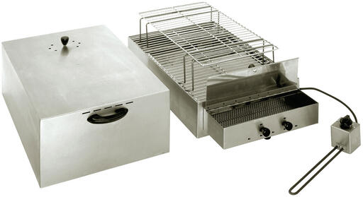 FUMOIR INOX 2 ÉTAGES POUR FUMAGE À FROID 71.5 X 41.5 X 36 CM