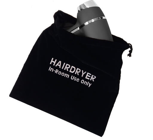 SAC EN VELOURS NOIR POUR SÈCHE-CHEVEUX