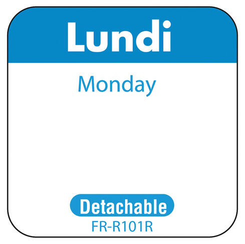 ETIQUETTE 2,5X2,5CM LUNDI BLEU RLX/1000