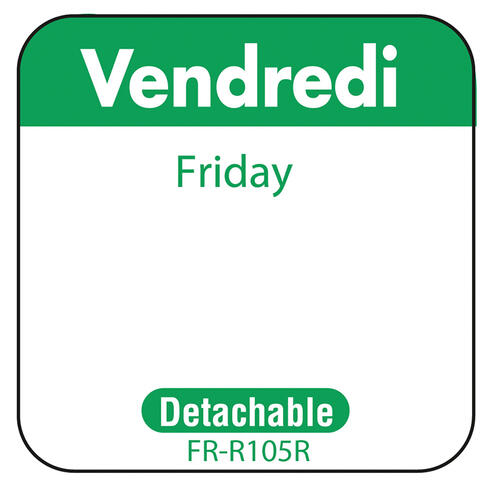 ETIQUETTE 2,5X2,5CM VENDREDI VERT RLX/1000