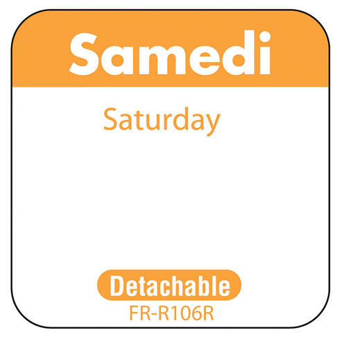 ETIQUETTE 2,5X2,5CM SAMEDI ORANGE RLX/1000