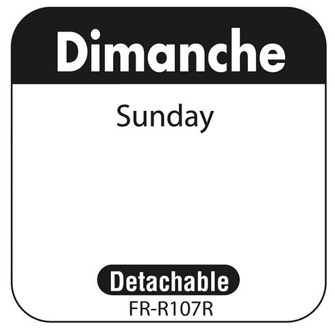 ETIQUETTE 2,5X2,5CM DIMANCHE NOIR RLX/1000