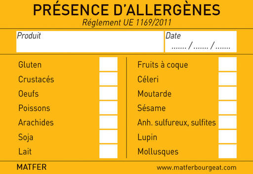 ÉTIQUETTES ALLERGÈNES 5.1X7.1 CM X250