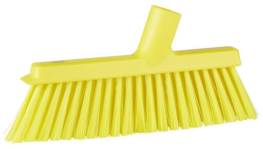 BALAI ALIMENTAIRE BISEAUTE 25CM DOUILLE INCLINE FIBRE MEDIUM JAUNE