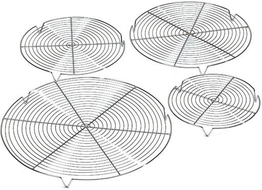 GRILLE RONDE CHROMÉE AVEC PIEDS 20 CM