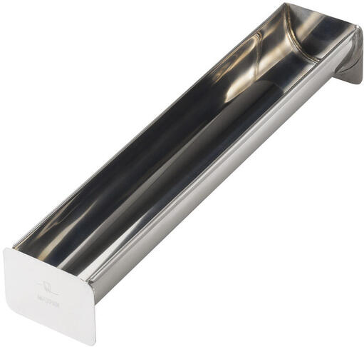 GOUTTIÈRE À BÛCHE INOX DEMI-RONDE 35X6X4.5 CM