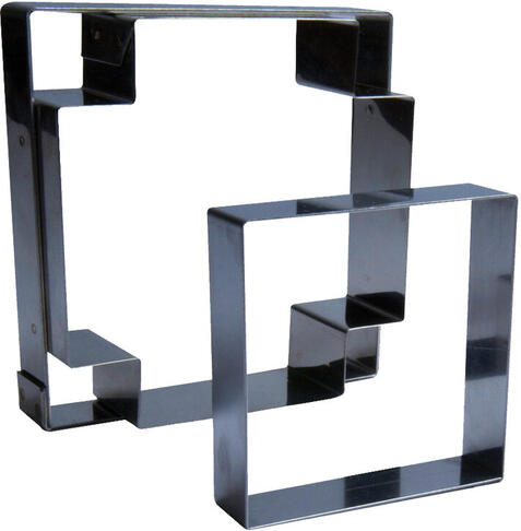 MOZAÏK CARRÉS INOX 9X9X2 CM X4