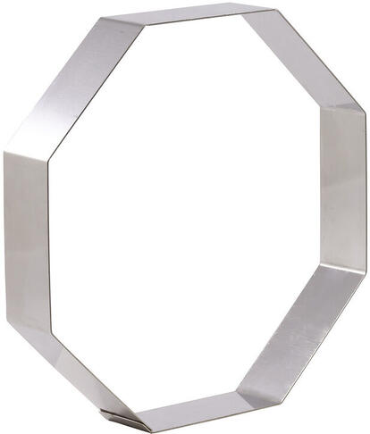 CERCLE À ENTREMETS OCTOGONE INOX HAUTEUR 4 CM 18 CM