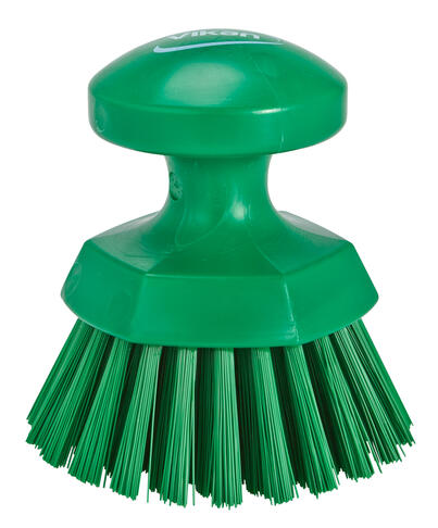 BROSSE ALIMENTAIRE RONDE SOLEIL DIAM 11CM FIBRE DURE VERT